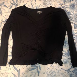 Black Cinched Crop Top